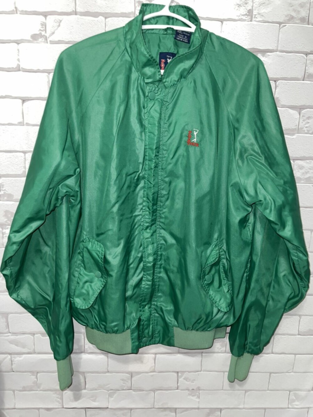 Vintage Pga Tour Jacket Mens Medium Green Nylon 80's Golf Windbreaker Light Coat